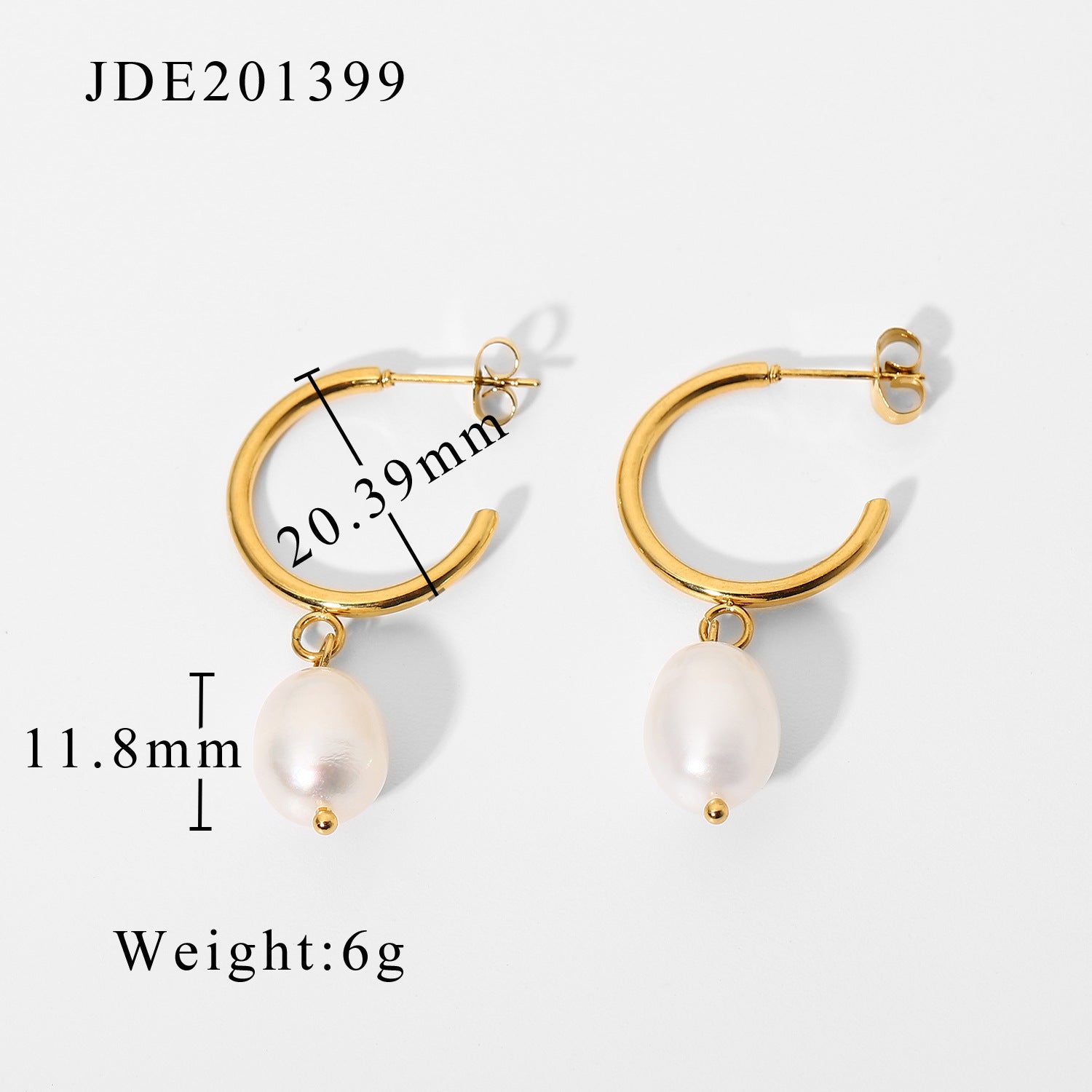 2H Stainless Steel Natural Bead Earrings Fashion New Women's Bead Pendant Earrings Jewelry