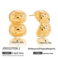 Pearl Stainless Steel Stud Earrings in Gold-Plated — Defined Silhouette — alternate product view — jewelry finish and design detail