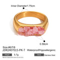 Gold-Plated Stone Sculptural Statement Stainless Steel Ring — jewelry detail — jewelry finish and design detail