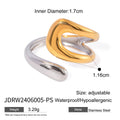 18K Gold-Tone Stainless Steel Open Ring with Open Profile Detail with a refined design profile
