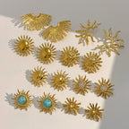 Stainless Steel Turquoise Earrings Zircon Stud Earrings Ear Jewelry Earrings