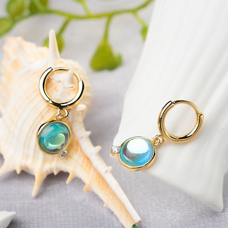 E0027 Fashion Geometric Natural Stone Earrings Round Earrings Earrings Ear Jewelry Female