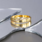 R0420 Fashion New Roman Numeral Pattern Ring for Women, Copper Plated with Real Gold, Micro Pave Zircon Ring