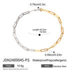 Stainless Steel Color Block Necklace Collarbone Chain Plain Circle Chain Jewelry