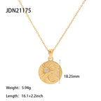 Stainless Steel Conch Necklace Pearl Stud Earrings Zircon Earrings Ring Jewelry