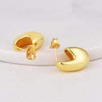 Gold-Plated Brass Vintage-Inspired Earrings with Minimalist Detail for boutique wholesale jewelry collections