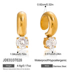 Zircon Earrings Ear Clips Non-Fading Ear Jewelry Stainless Steel Accessories for Women