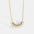 N0124 Bohemian Geometric Fan-Shaped Hollow Pendant Turquoise Necklace Jewelry