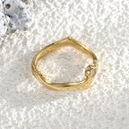 R0269 Fashion Retro Irregular Ring for Women New Geometric Asymmetric Zircon