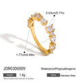 Gold-Plated Stainless Steel Ring with Cubic Zirconia Detail — Clean-Lined Style — alternate product view — jewelry finish and design detail