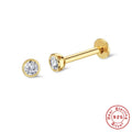 Geometric Crystal 925 Sterling Silver Cartilage Studs — craftsmanship detail — jewelry finish and design detail