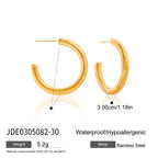 Classic C Hoop Earrings Versatile Ear Hoops Stainless Steel Jewelry Ear Accessories