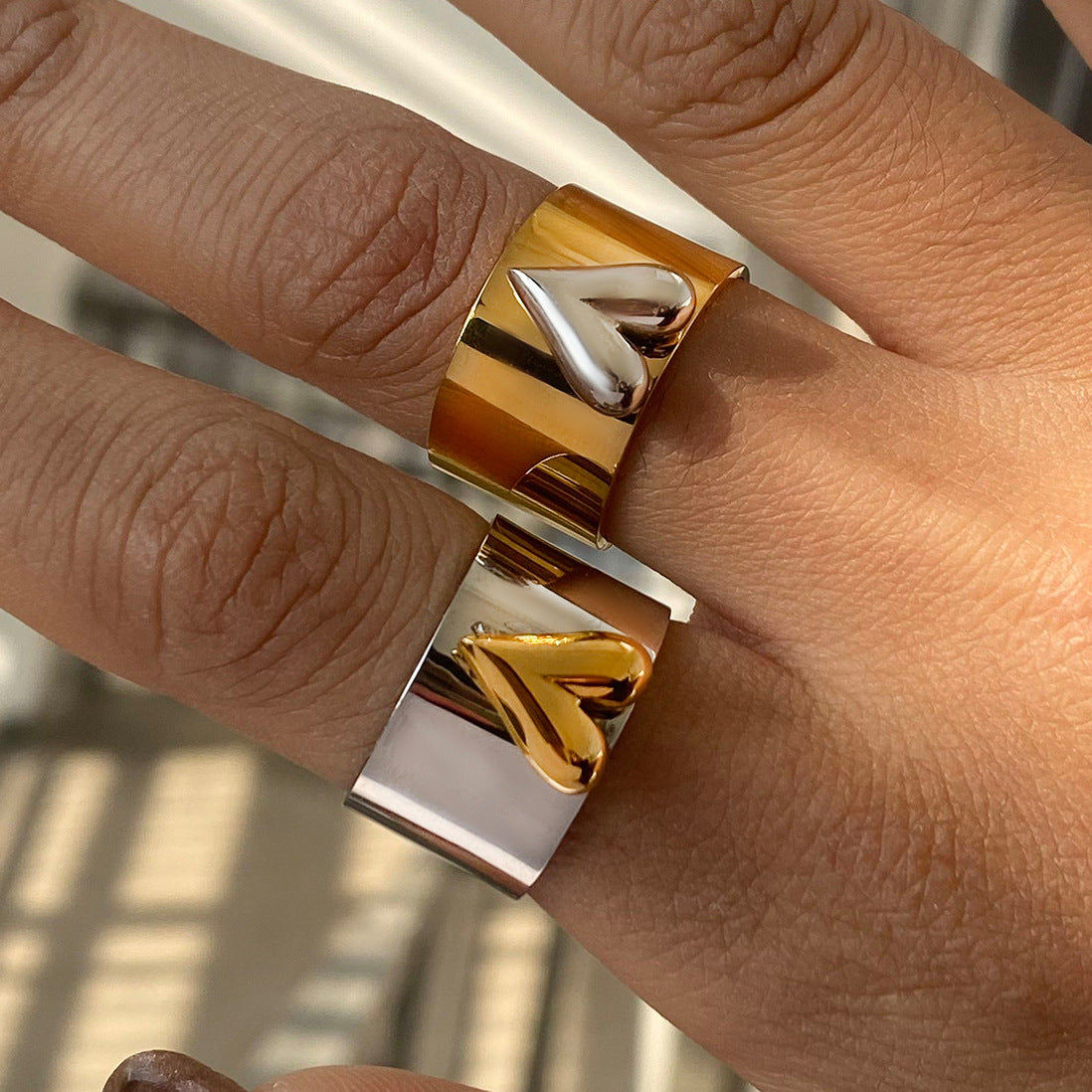 Heart-shaped ring that doesn't fade rings Stainless Steel Jewelry