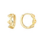 SE0105 S925Silver plating14K Gold French Style Geometric Square Hollow Earrings for Women Minimalist Ear Jewelry