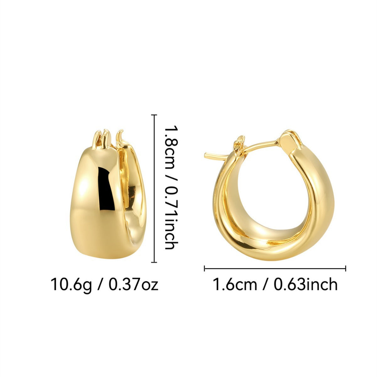 CYE0345 French Retro Earrings Trendy Design Minimalist Oval Hoop Studs
