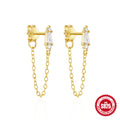 Pearl Zircon Tassel 925 Sterling Silver Earrings — craftsmanship detail — jewelry finish and design detail