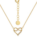 Gold-Plated Cubic Zirconia Heart Openwork Necklace — surface finish detail