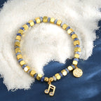 B0302 Vintage Fashion Lefu Inlaid Zircon Bracelet Blue Point Quartz Trendy Beaded