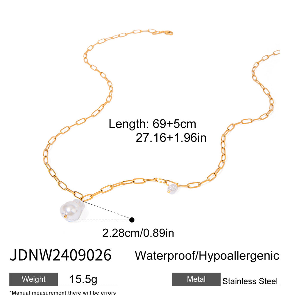 Stainless Steel Heart Necklace Simple Earrings Non-Fading Jewelry for Women