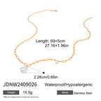 Stainless Steel Heart Necklace Simple Earrings Non-Fading Jewelry for Women
