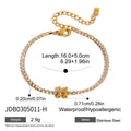 Gold-Plated Stainless Steel Initial Cubic Zirconia Bracelet — alternate angle — jewelry finish and design detail