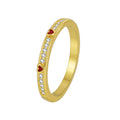 Gold-Plated Heart Resin White Zircon Ring — surface finish detail