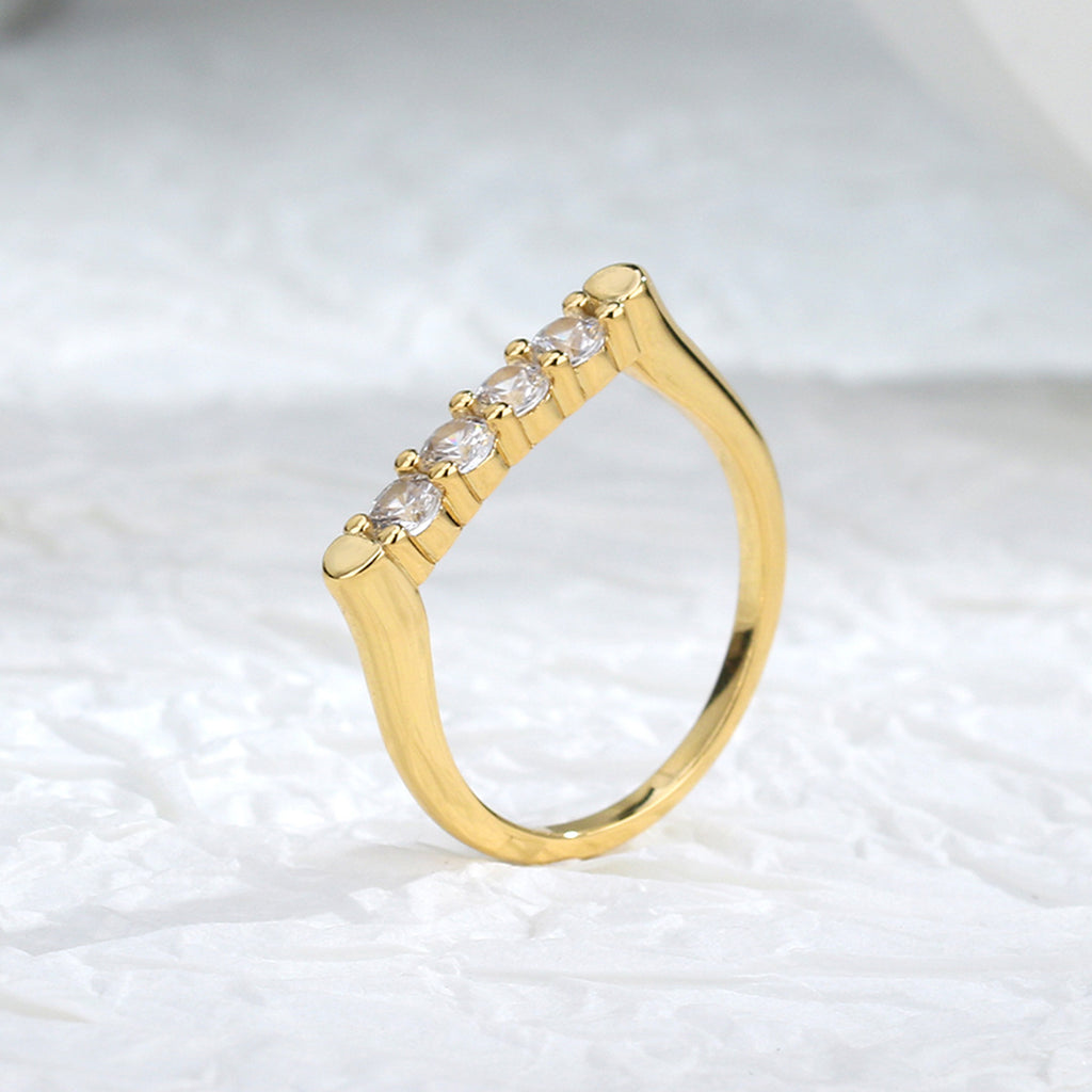 R0209 Gold-plated Copper Ring Stackable Row Drills Hot-selling Accessories