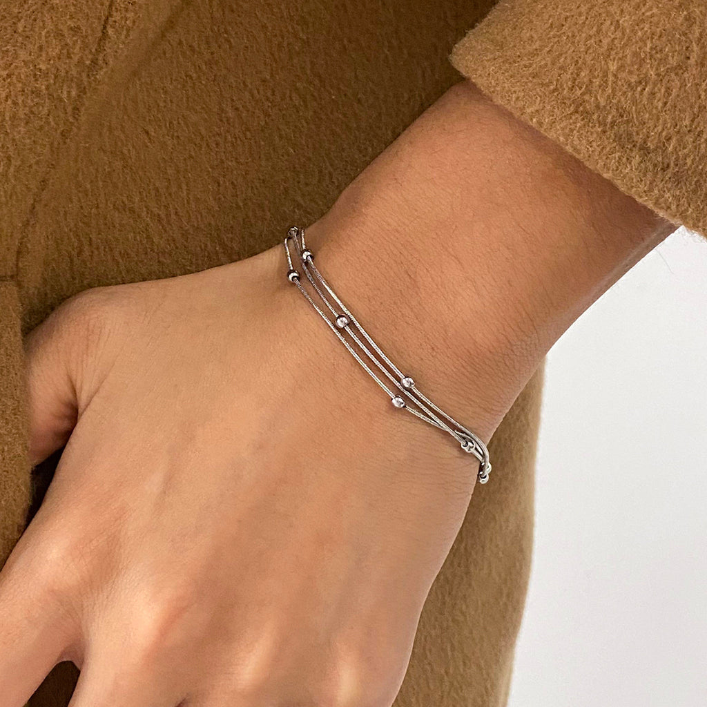 2H Stainless Steel gold Multi-layer Stacked Bracelet Jewelry bracelet