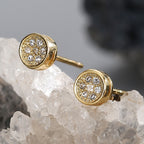 E0565 New Design Simple Style Earrings for Women gold Round Micro Pave Zircon Earrings