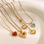 Stainless Steel Heart Necklace Pendant Collarbone Chain Jewelry necklace