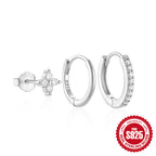 S925Pure Silver Classic Hoop Earrings High-End Women's Earring Set Hot-Selling Minimalist Style Earrings