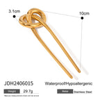 2H Jewelry Stainless Steel u Hairpin Metal Hairpin Alkaline Water Knot Hair Clip