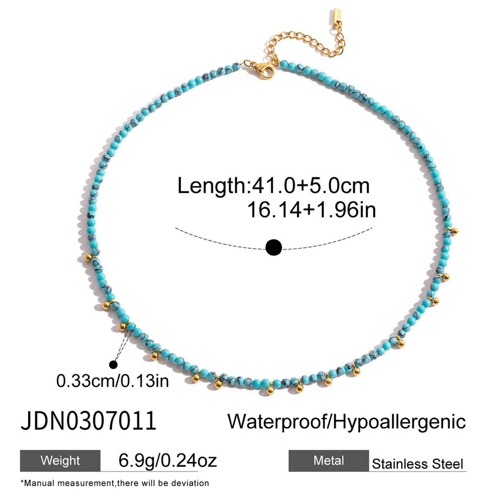 Devil's Eye Necklace Blue Turquoise Collarbone Chain Stainless Steel Jewelry