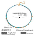 Gold-Plated Evil Eye Turquoise Stainless Steel Necklace — product styling — jewelry finish and design detail
