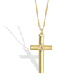 Gold-Plated Brass Cross Cuban Link Pendant Necklace featuring linked and a gold-tone finish