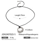 Black Rope Necklace Design Sense Collarbone Chain Non-Fading Stainless Steel Jewelry