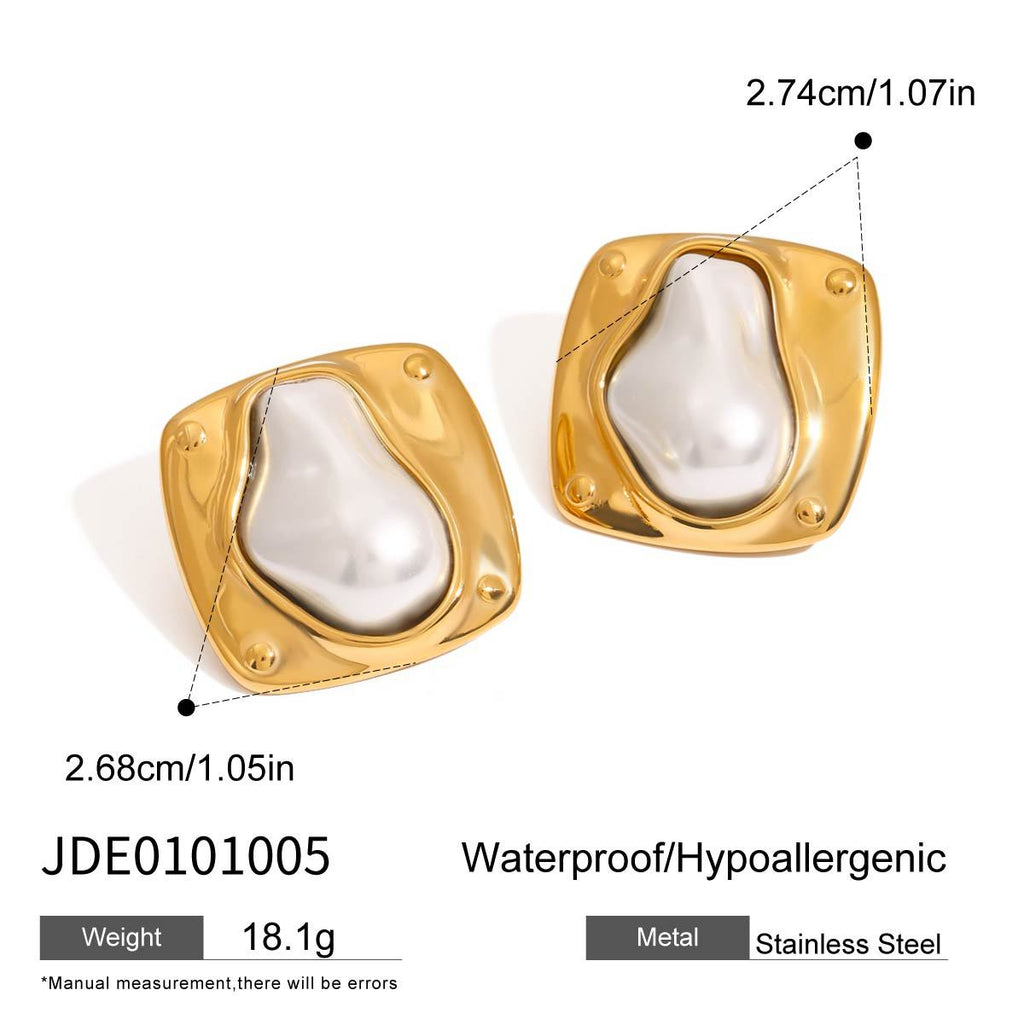 2H Necklace Non-Fading Ring Stainless Steel Earrings Jewelry Earrings