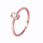 R0250 French Fashion Simple Square Zircon Ring for Women Fresh Versatile Design Ring