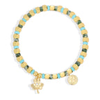 B0248 Bohemian Vintage Clover Inlaid Zircon Bracelet Holiday Beaded