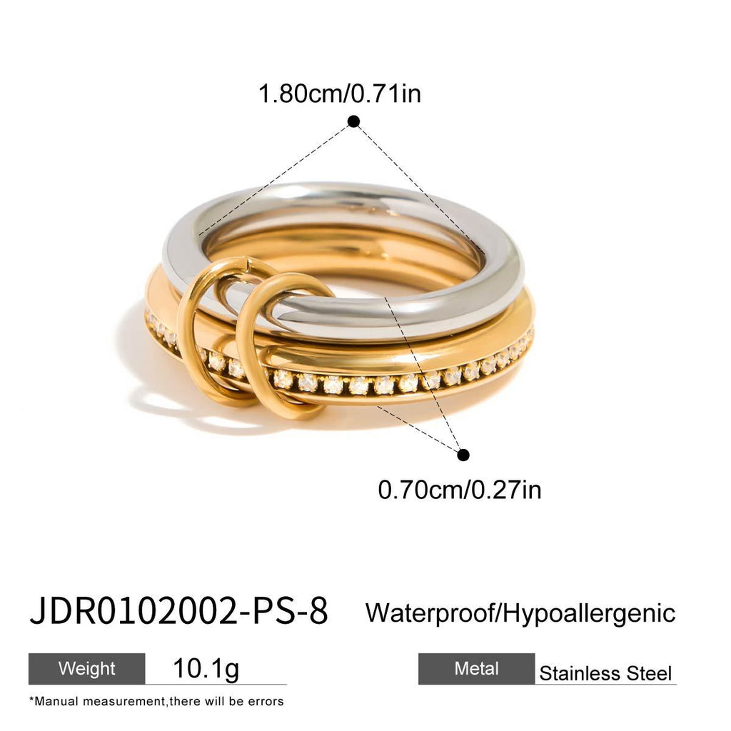 2H Stainless Steel Stackable Finger Rings Non-Fading Jewelry Design Rings