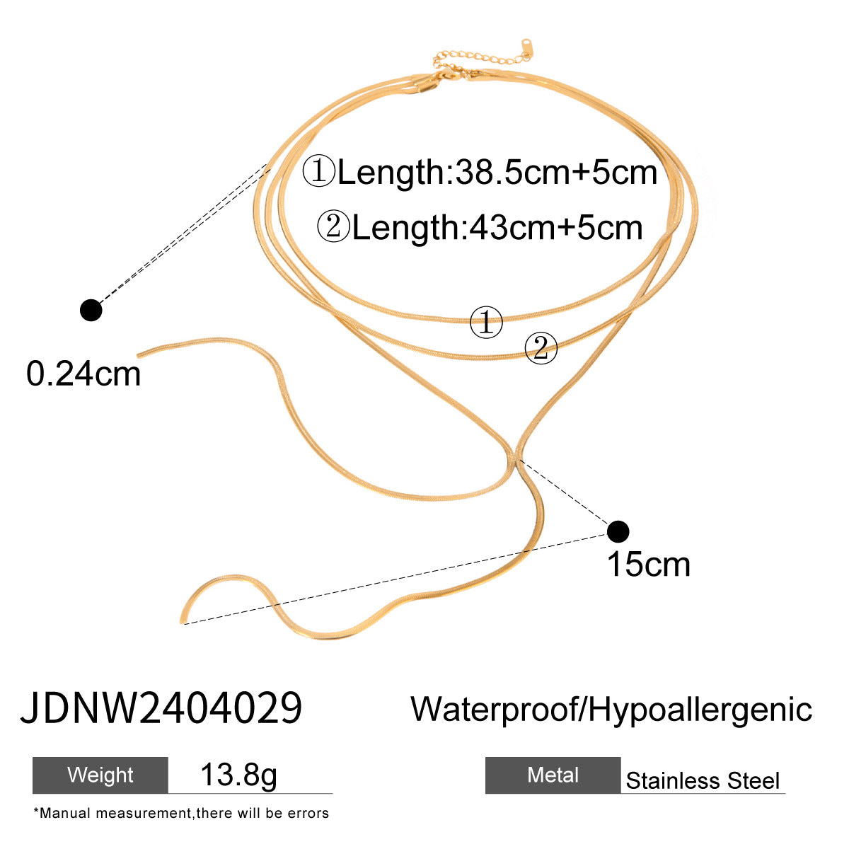 Stainless Steel Chain y Chain Necklace Jewelry Long Necklace Autumn Winter Sweater Chain