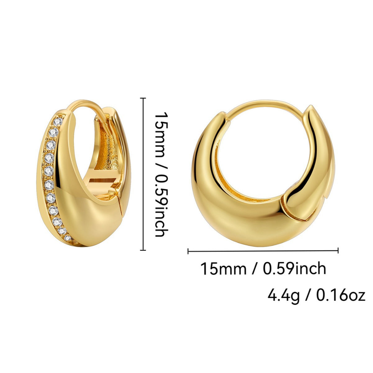 E0687 French Fashion Versatile Micro Pave Zircon Earrings for Women Minimalist Creative Design Ear Clips