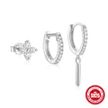 925 Sterling Silver Sterling Eight Pointed Star Earrings With cubic zirconia Inlay — jewelry product photo 09 — jewelry finish and design detail