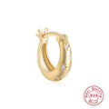 925 Sterling Silver Silver Diamond Five Pointed Star Hoop Earrings — collection product image 06