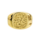 Gold-Plated Brass Asymmetric Ring with Minimalist Detail with gold-tone brass construction