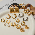 2H Stainless Steel Earrings Pearl Earrings Women's Design Accessories