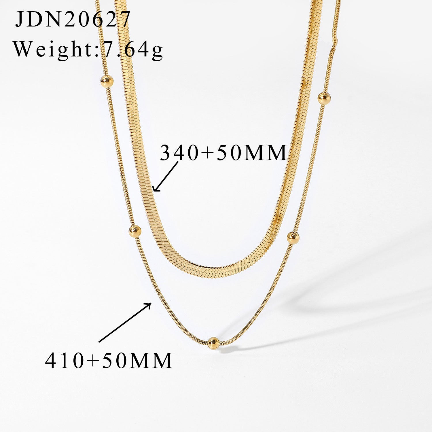 Trendy Retro Simple Personality Gold-Plated Minimalist Multi-Layer Necklace for Women Collarbone Chain