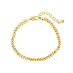 B0048 Supply Copper Gold-Plated Cuban Chain Bracelet gold Flat Chain Neutral Simple Chain