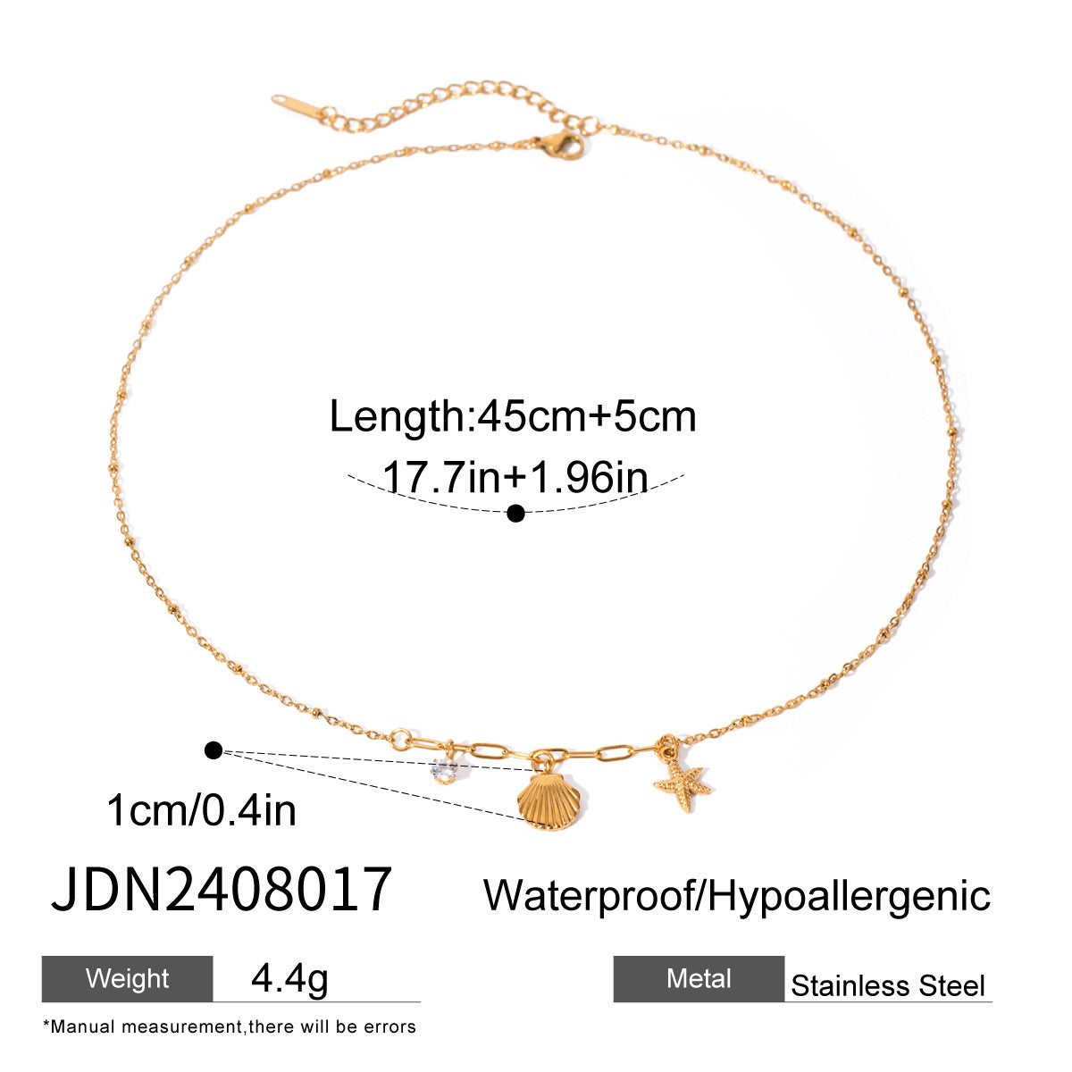 2H Cross Necklace Non-Fading Jewelry Stainless Steel Accessories