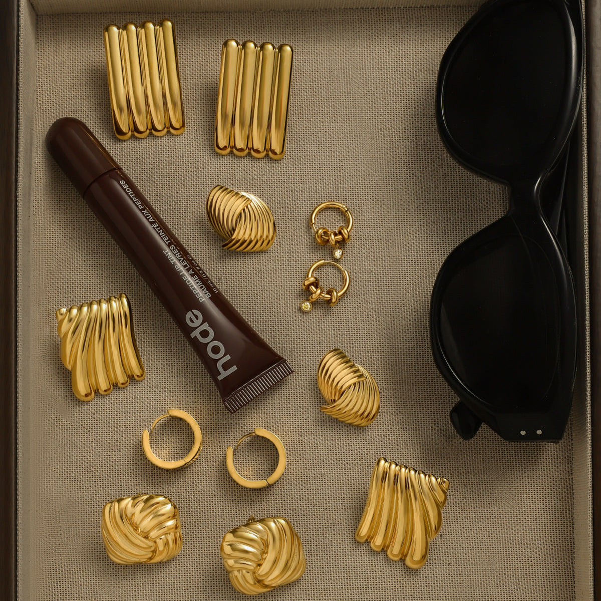 Stainless Steel gold Earrings Zircon Earrings Jewelry18k Ornament